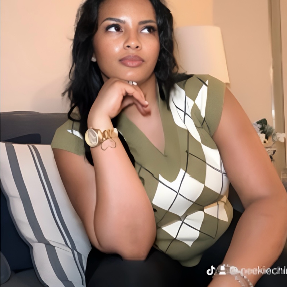 Zara Olive Argyle Tank Top